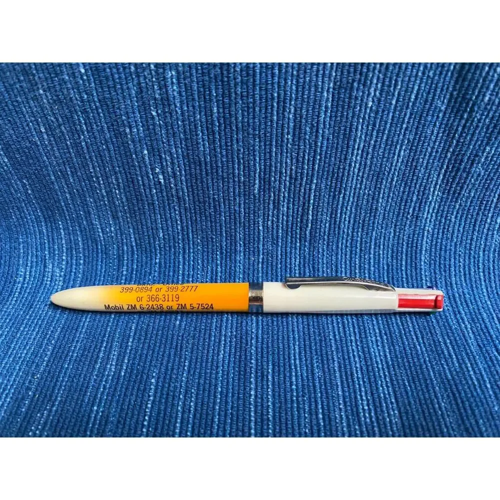 VTG Curtis Rand Ballpoint Pen Ed Angell Fertilizer Multi Color Bakersfield 971A